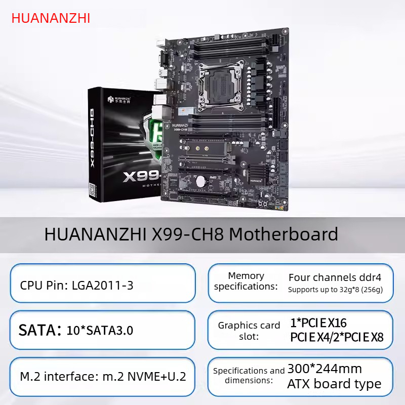 Dual Lga2011-3 Server Motherboard Combo - Scheda Madre HUANANZHI LGA2011-3 X99 CH8
