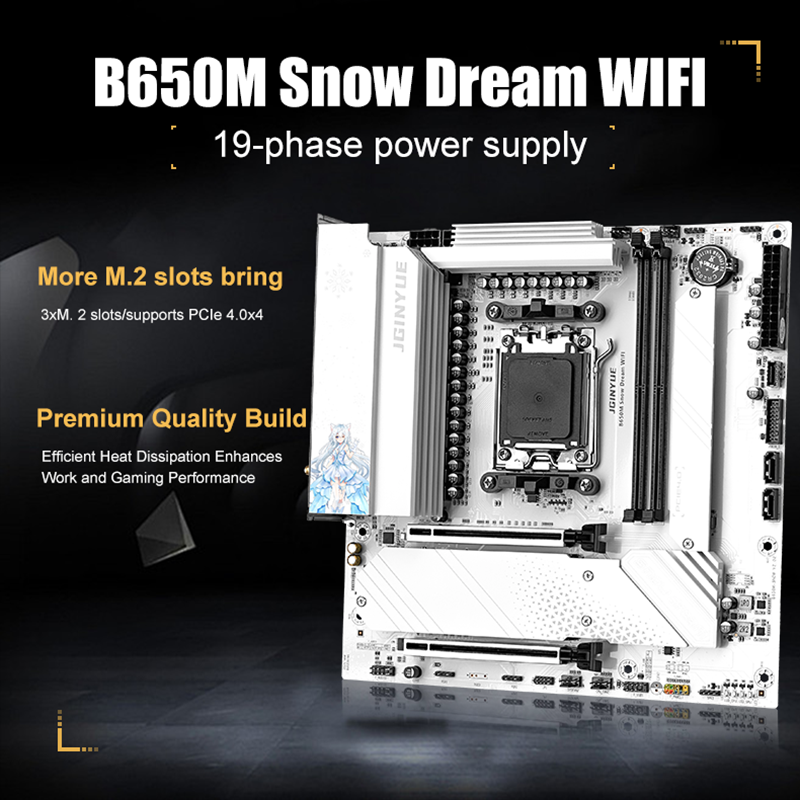 JGINYUE B650M Snow Dream WIFI  - Am5 Micro Atx Pcie 5.0 Motherboard recensione e prezzo