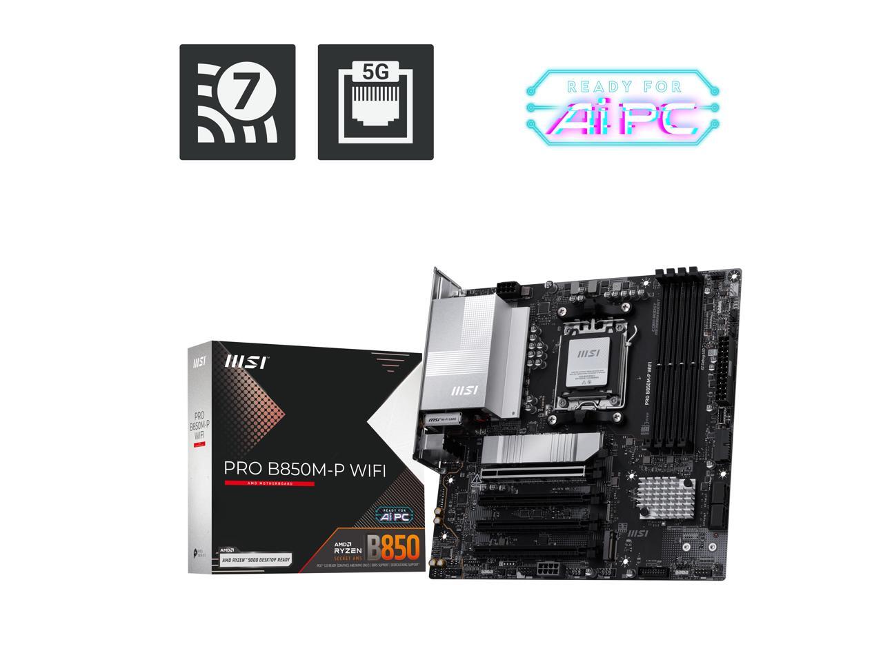 Scheda madre MSI PRO B850M-P W - Am5 Micro Atx Pcie 5.0 Motherboard recensione e prezzo